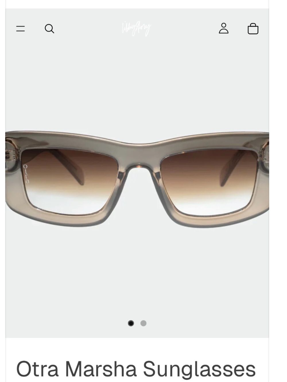 Otra Marsha Rectangular Sunglasses in Taupe with Brown Gradient Lenses